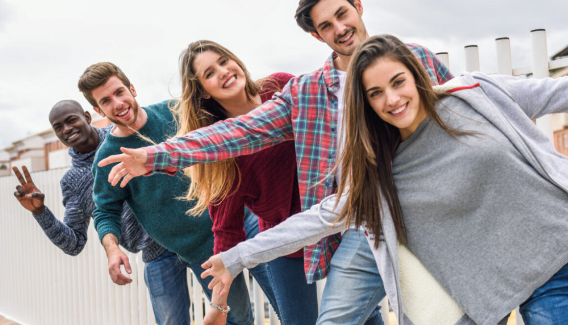 Group of happy young people have gained insights