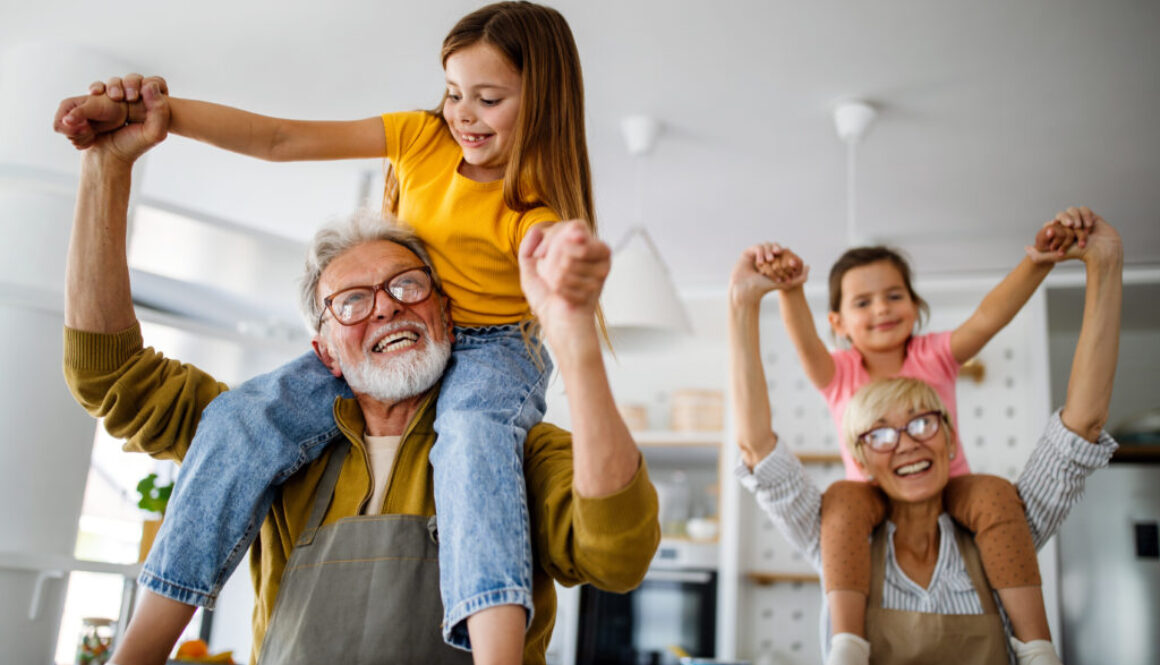 Happy grandparents with happy grandchildren