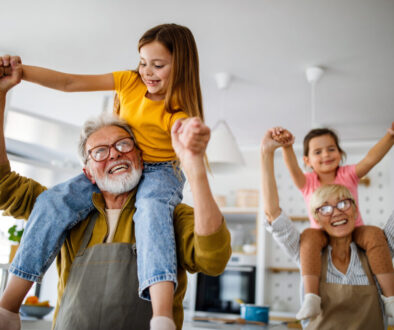 Happy grandparents with happy grandchildren