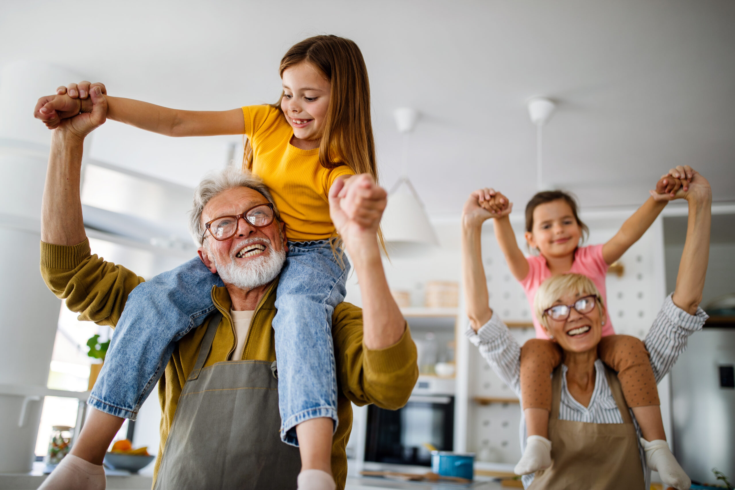 Happy grandparents with happy grandchildren