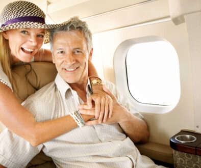 Happy wealthy couple smiling because they used CPS Advantage's simple federal estate tax estimator to mitigate the death tax