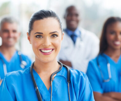 Young female nurse or doctor with stethoscope