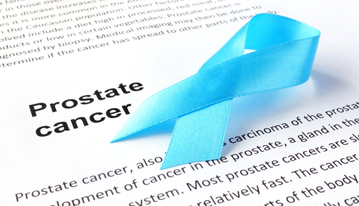 Paper with prostate cancer and light blue ribbon Prostate Cancer Graphic